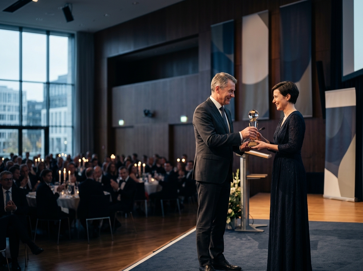 Remise de prix lors d'un gala d'entreprise