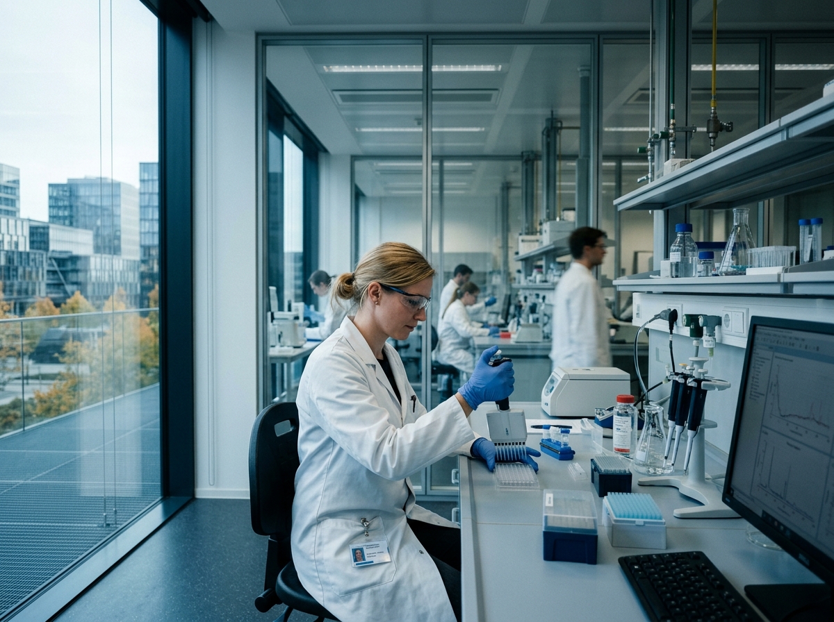 Scientifique en laboratoire pharmaceutique